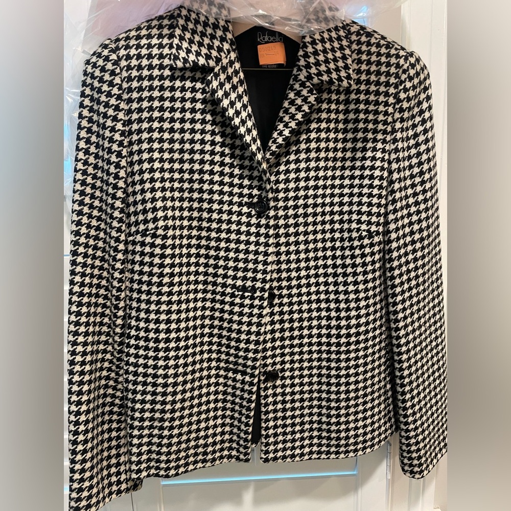 Rafaella Black and White Houndstooth Blazer